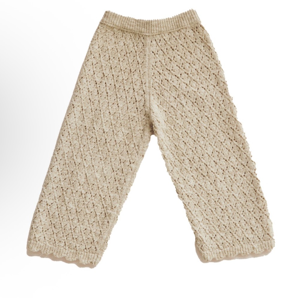 Zara Beige Textured Knit Pants